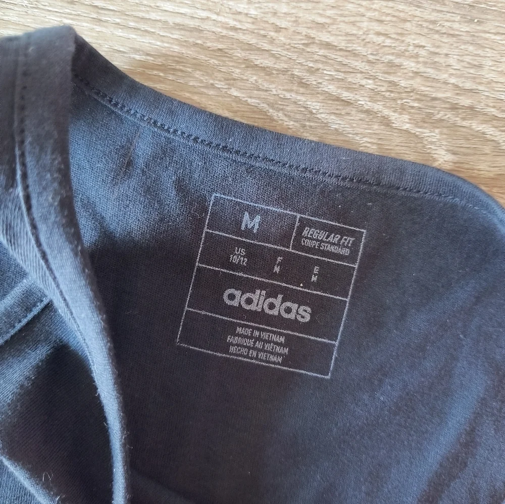 Girls Adidas Sleeveless Black T-shirt Tank Top Butterfly's Size Medium 10/12